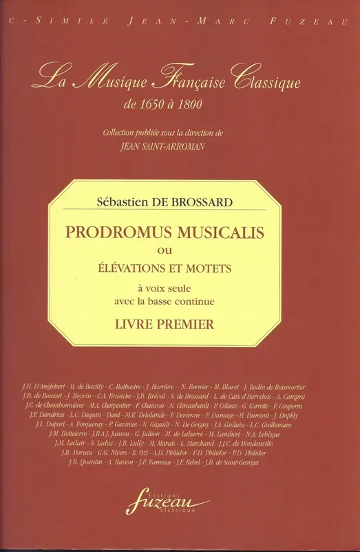 Brossard Prodromus Musicalis ou Elevations et Motets