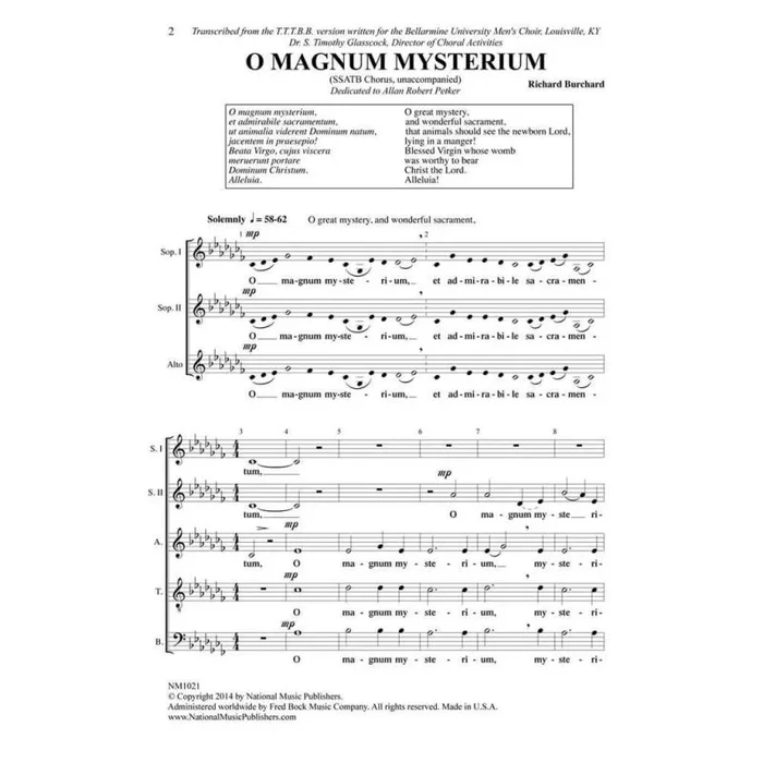 Burchard, Richard – O Magnum Mysterium