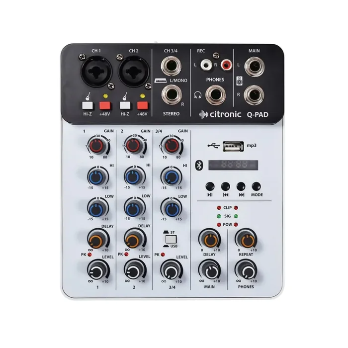 Citronic Q-PAD Mini Mixer Audio Interface Bluetooth