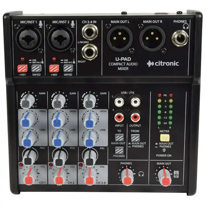 Citronic U-Pad – Compact Mixer with USB Interface