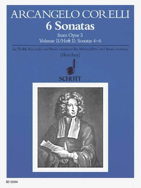 Corelli 6 Sonatas for Treble Recorder and Basso Continuo, Op. 5, Vol. 2