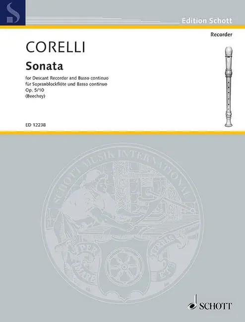Corelli Sonata in F Major for Descant Recorder and Basso Continuo