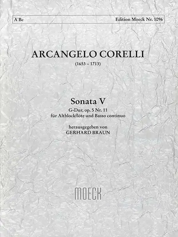Corelli Sonata V in G Major for Treble Recorder and Basso Continuo