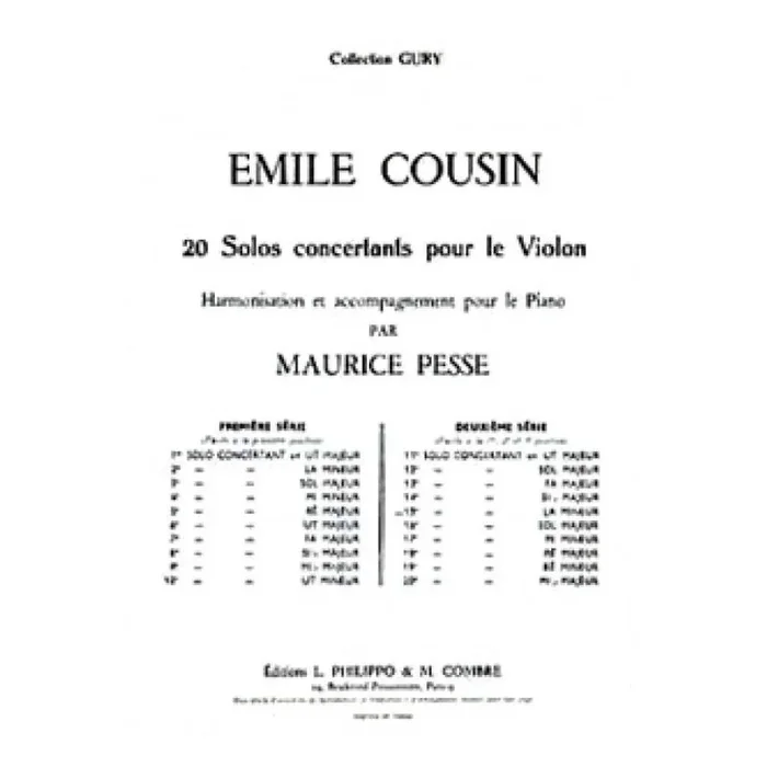 Cousin, Emile – Solo concertant n°15 en la min.