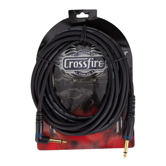Crosssfire 20′ / 6 Metre Instrument Cable with Straight/Angled Moulded Jacks