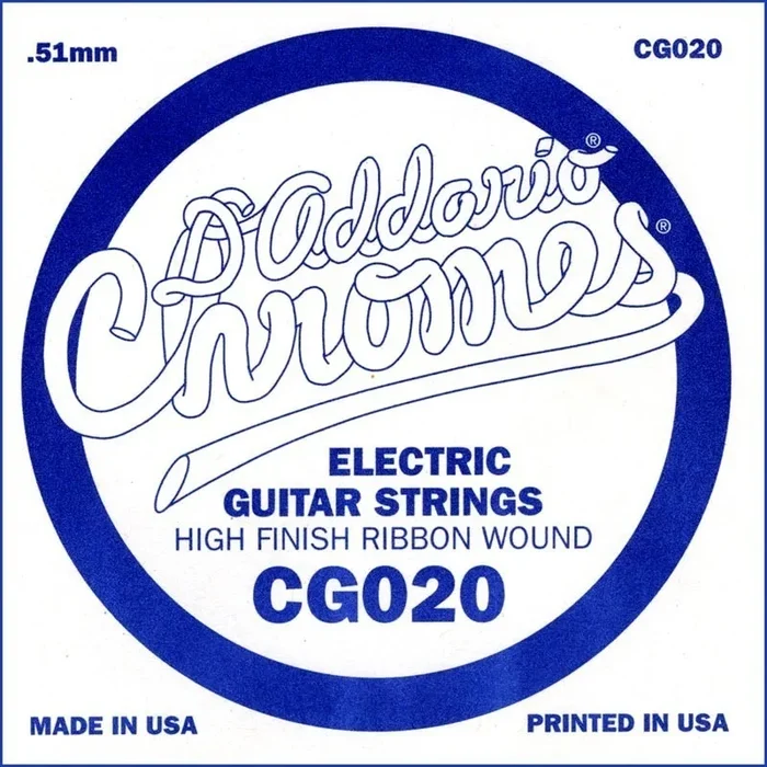D’Addario CG020 Flat Wound Electric Guitar Single String, .020