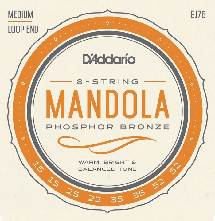 D’Addario EJ76 Phosphor Bronze Mandola Strings, Medium, 15-52