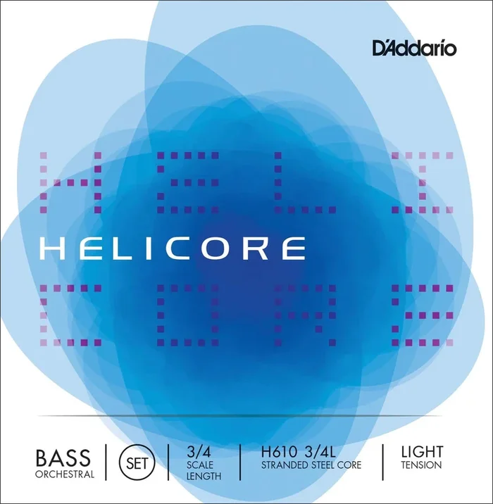 D’Addario Helicore Orchestral Bass String Set, 3/4 Scale, Light Tension