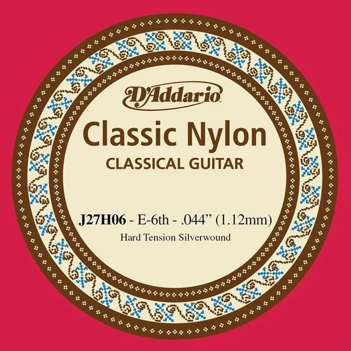 D’Addario J27H06 Student Nylon Classical Guitar Single String, Hard Tension, Sixth String