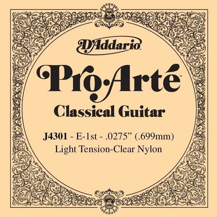 D’Addario J4301 Pro-Arte Nylon Classical Guitar Single String, Light Tension, First String