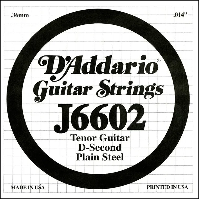 D’Addario J6602 Plain Steel Tenor Guitar Single String, .012