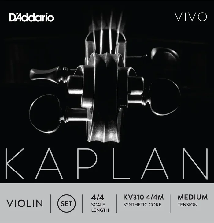D’Addario Kaplan Vivo Violin String Set, 4/4 Scale, Medium Tension