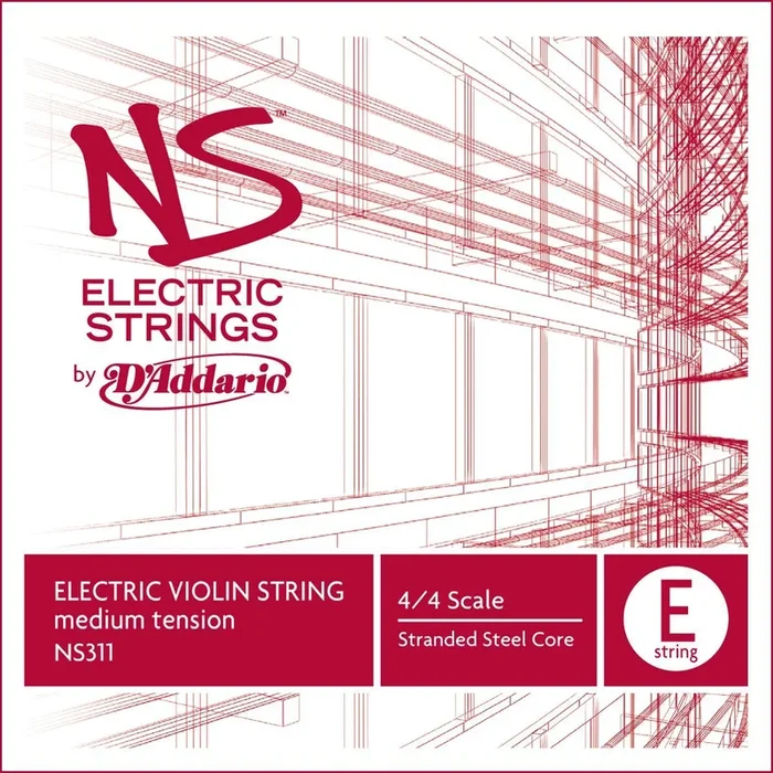 D’Addario NS Electric Violin Single E String, 4/4 Scale, Medium Tension