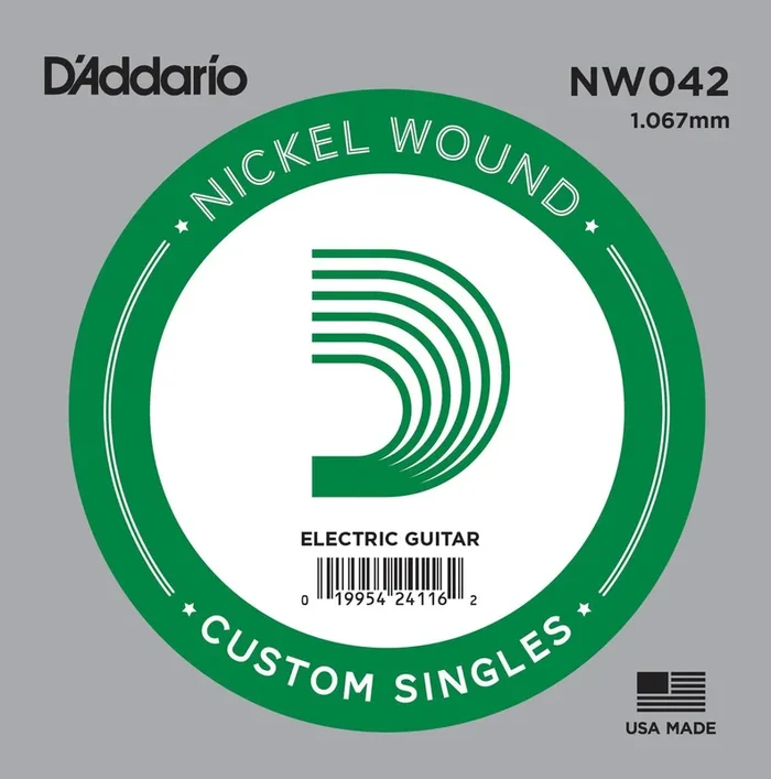 D’Addario NW042 Nickel Wound Electric Guitar Single String, .042