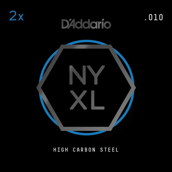 D’Addario NYXL 2-Pack Plain Steel Guitar Strings, .010
