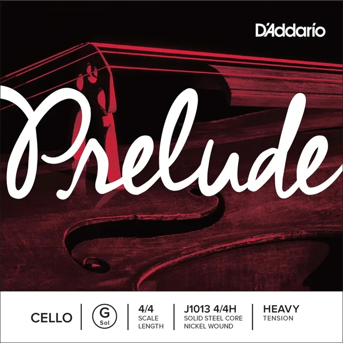 D’Addario Prelude Cello Single G String, 4/4 Scale, Heavy Tension
