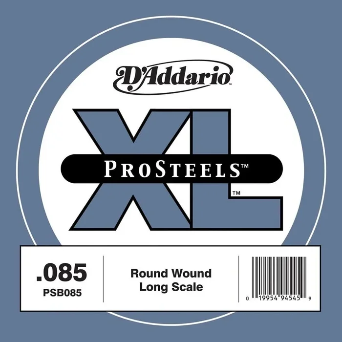 D’Addario PSB085 ProSteels Bass Guitar Single String, Long Scale, .085