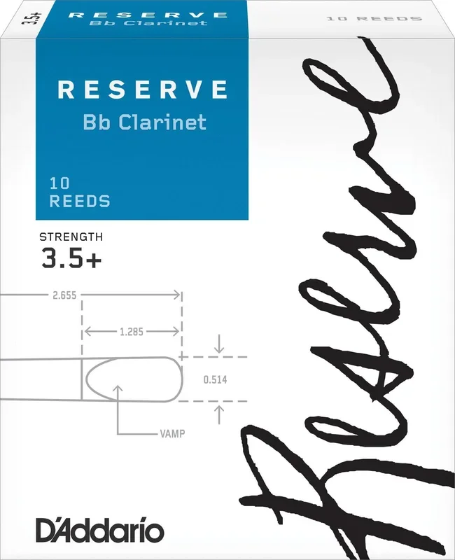 D’Addario Reserve Bb Clarinet Reeds, Strength 3.5+, 10-pack