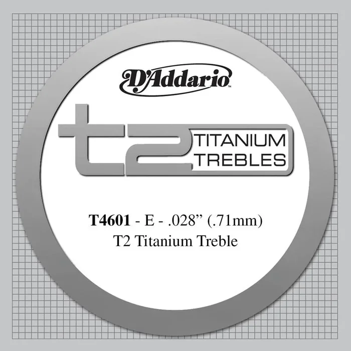 D’Addario T2 Titanium Treble Classical Guitar Single String, Hard Tension, First String