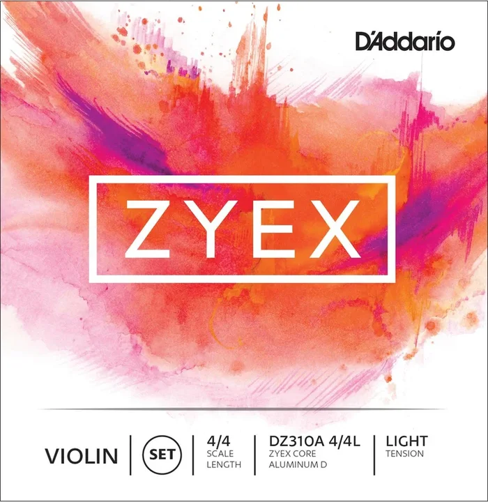 D’Addario Zyex Violin String Set with Aluminium D, 4/4 Scale, Light Tension