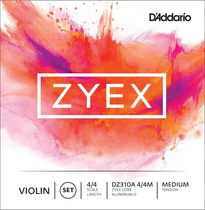 D’Addario Zyex Violin String Set with Aluminium D, 4/4 Scale, Medium Tension