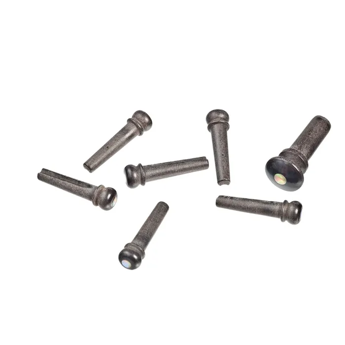 D‘Addario Acoustic Guitar Bridge Pin Set, Ebony w/ Abalone Inlay