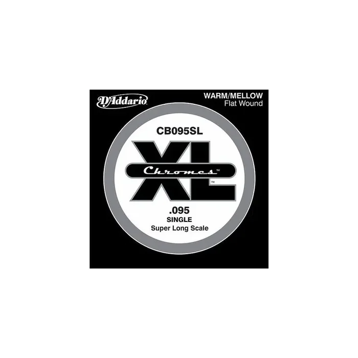 D‘Addario CB095SL Chromes XL Flatwound Bass Single String .095 Super Long