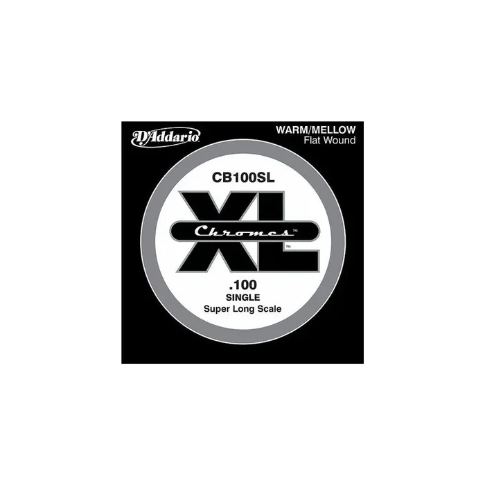 D‘Addario CB100SL Chromes XL Flatwound Bass Single String .100 Super Long