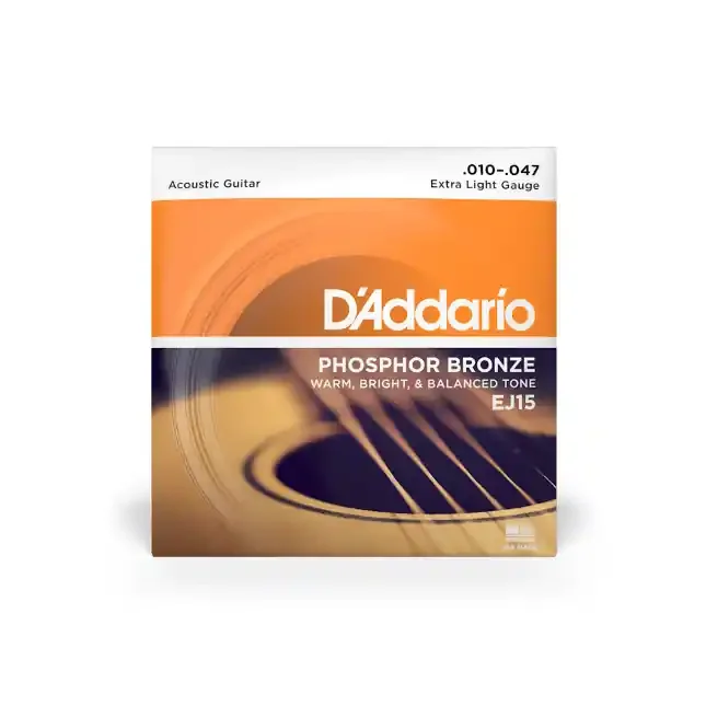 D‘Addario EJ15 10-47 Extra Light, Phosphor Bronze Acoustic Guitar Strings
