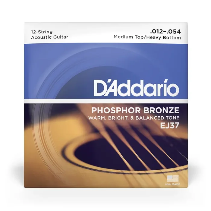 D‘Addario EJ37 Phosphor Bronze 12-String 12-54 Acoustic Guitar Strings, Heavy