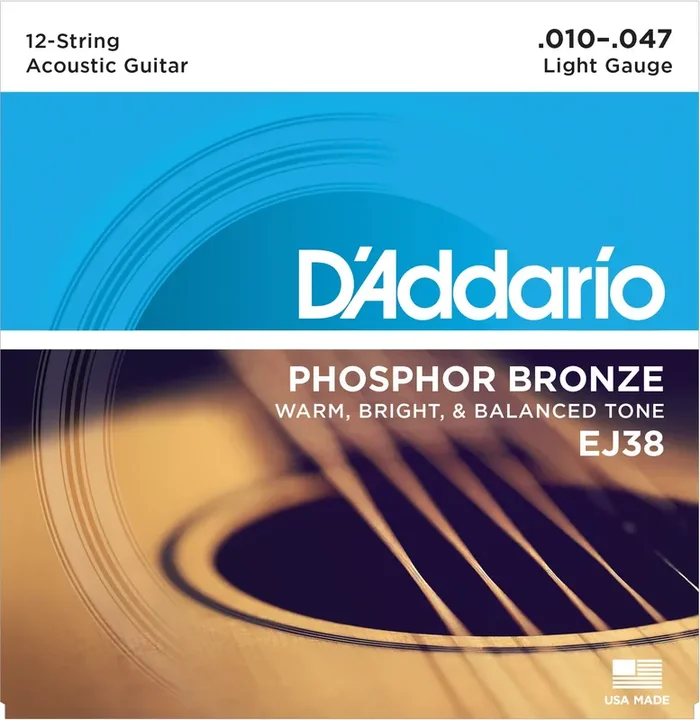 D‘Addario (EJ38) 12 String Acoustic Guitar Set – Light