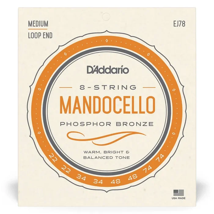 D‘Addario EJ78 Mandocello Phosphor Bronze Wound Strings 22-74 Gauge