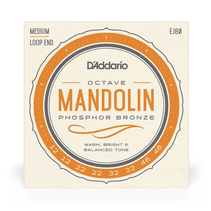 D‘Addario EJ80 Phosphor Bronze 12-46 Octave Mandolin/Mandola Strings, Medium
