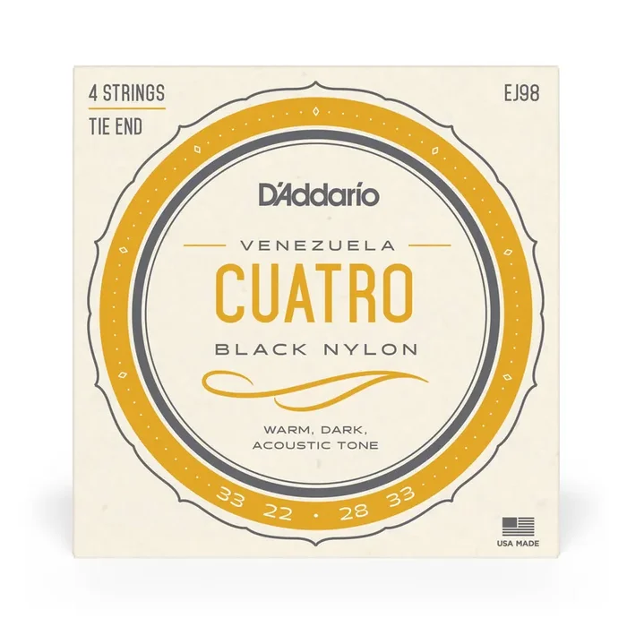 D‘Addario EJ98 Venezuela Cuatro Black Nylon Medium Guitar Strings