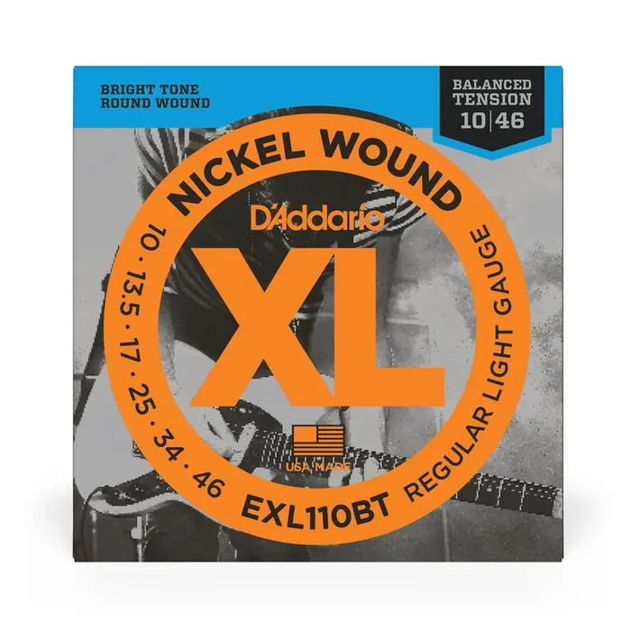 D‘Addario EXL110BT Balanced Tension Nickel Wound 10-46 Electric Guitar Strings, Regular