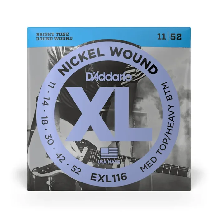 D‘Addario EXL116 Nickel Wound Electric Guitar Strings, Medium/Heavy, .011-.052