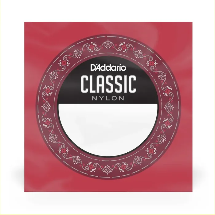 D‘Addario J27H02 Classic Clear Nylon Classical Guitar B-2nd Single String, Hard Tension