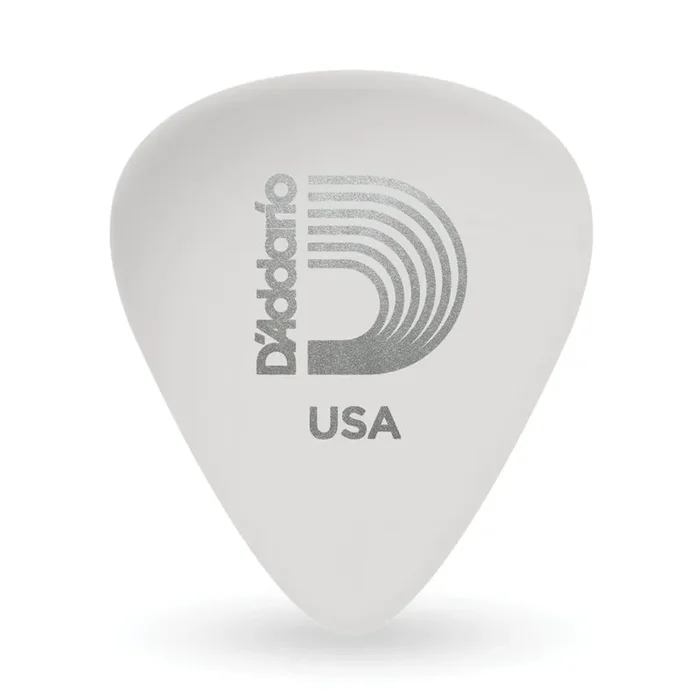 D‘Addario Light (.50mm) Celluloid Guitar Picks, White, 25-Pack