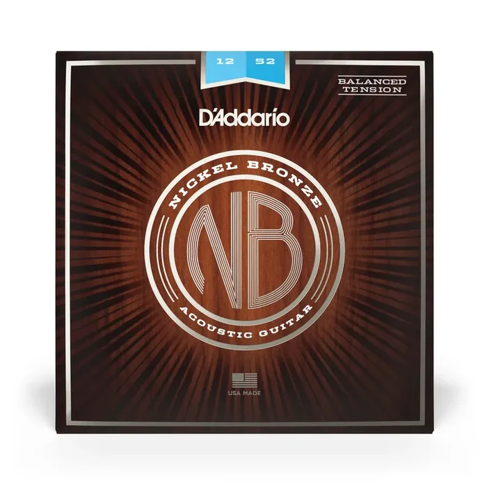D‘Addario Nickel Bronze 12-52 Acoustic Guitar Strings, Balanced Light Tension