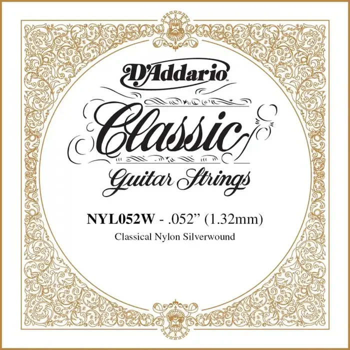 D‘Addario NYL052W Pro-Arté Silverplated Wound on Nylon Single String .052