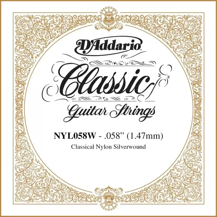 D‘Addario NYL058W Pro-Arté Silverplated Wound on Nylon Single String .058