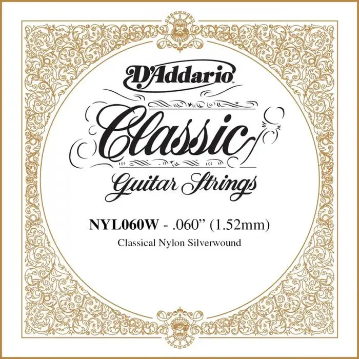 D‘Addario NYL060W Pro-Arté Silverplated Wound on Nylon Single String .060