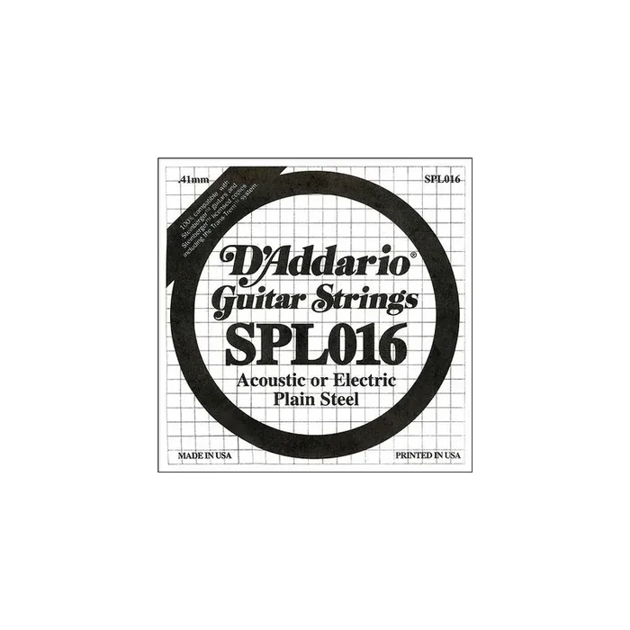 D‘Addario SPL016 Steinberger Double Ball End Plain Steel Single String .016