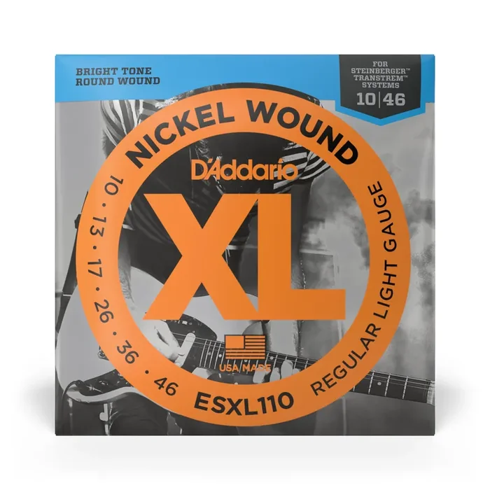 D‘Addario Steinberger Nickel Wound 10-46 Double Ball-End Electric Guitar Strings, Regular