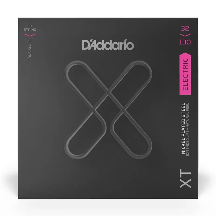 D‘Addario XT Nickel Wound 32-130 6-String Bass Guitar Strings, Long Scale