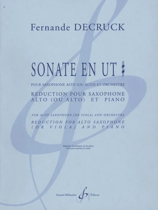 Decruck: Sonata in C-sharp Minor for Alto Saxophone or Viola