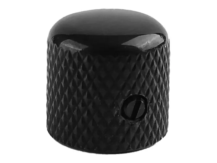 Dome Top Metal Guitar Control Knob – Black