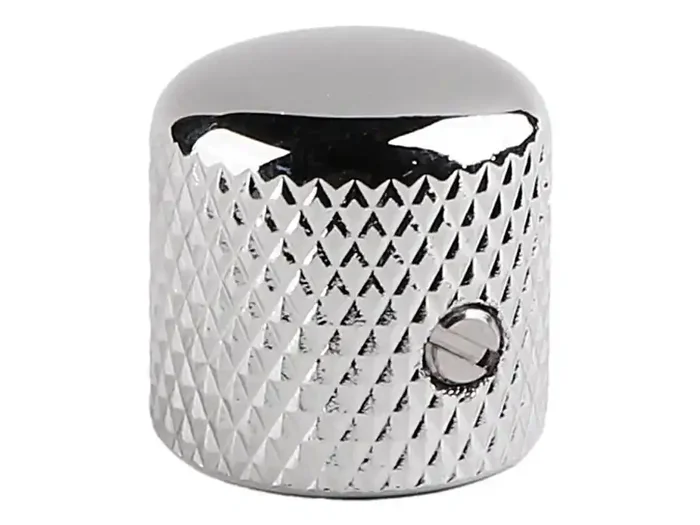Dome Top Metal Guitar Control Knob – Chrome