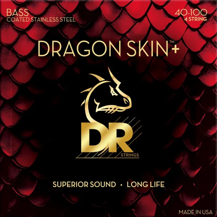 DR Dragon Skin+ Stainless Steel Bass Strings 40-100