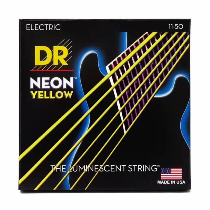 Dr Hi-Def Neon Yellow Electric Guitar Strings Heavy 11-50